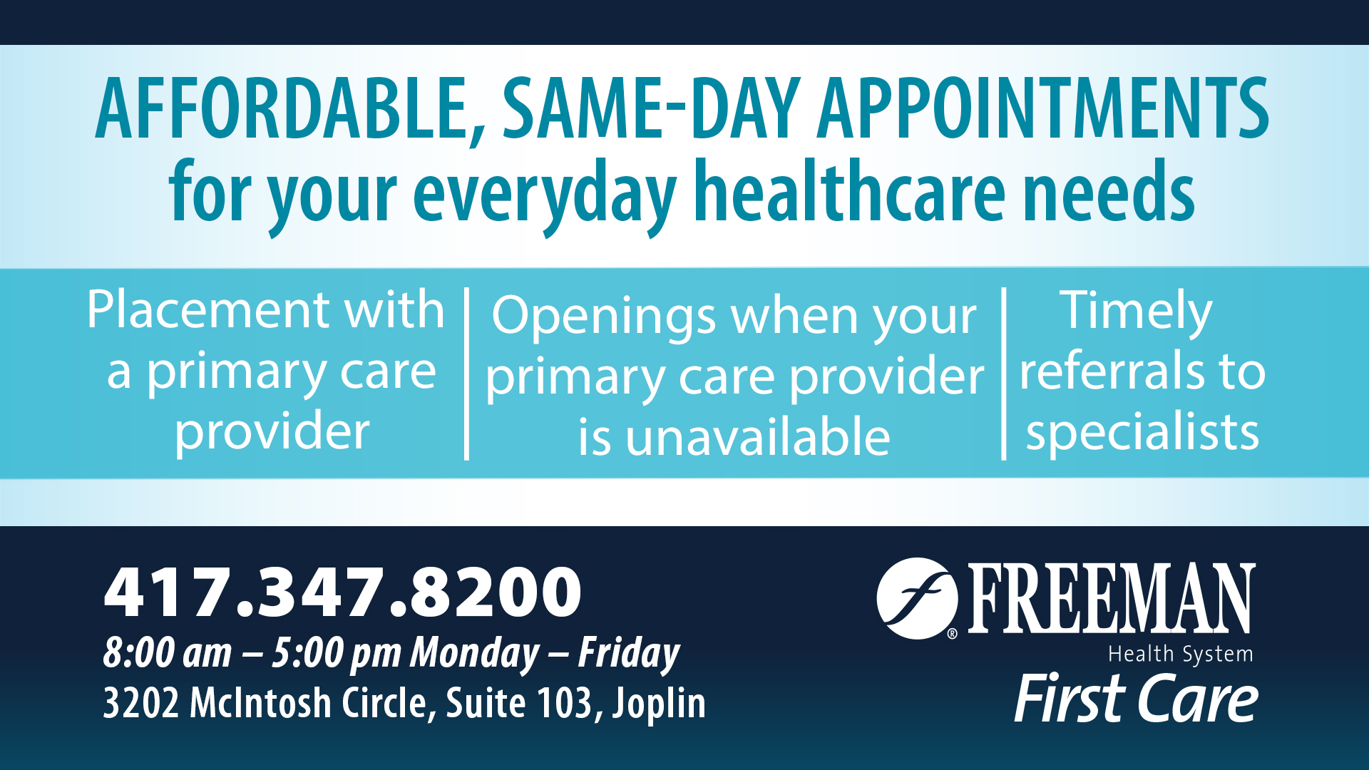 First Care ad First Care ad