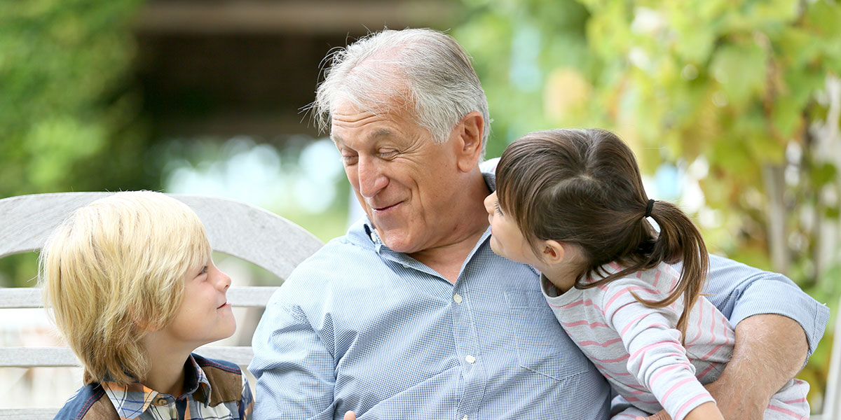 Grandpa with kids